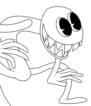 Spooky Purple Rainbow Buddies Coloring Page