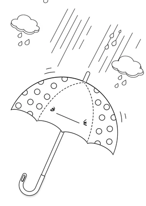 Liquid Precipitation From Clouds - Not Rainfall From the Sky Coloring Page