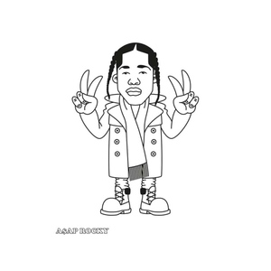Asap Rocky wearing a Coat and Scarf