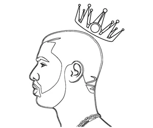 Drake the Rapper with a Crown Coloring Page