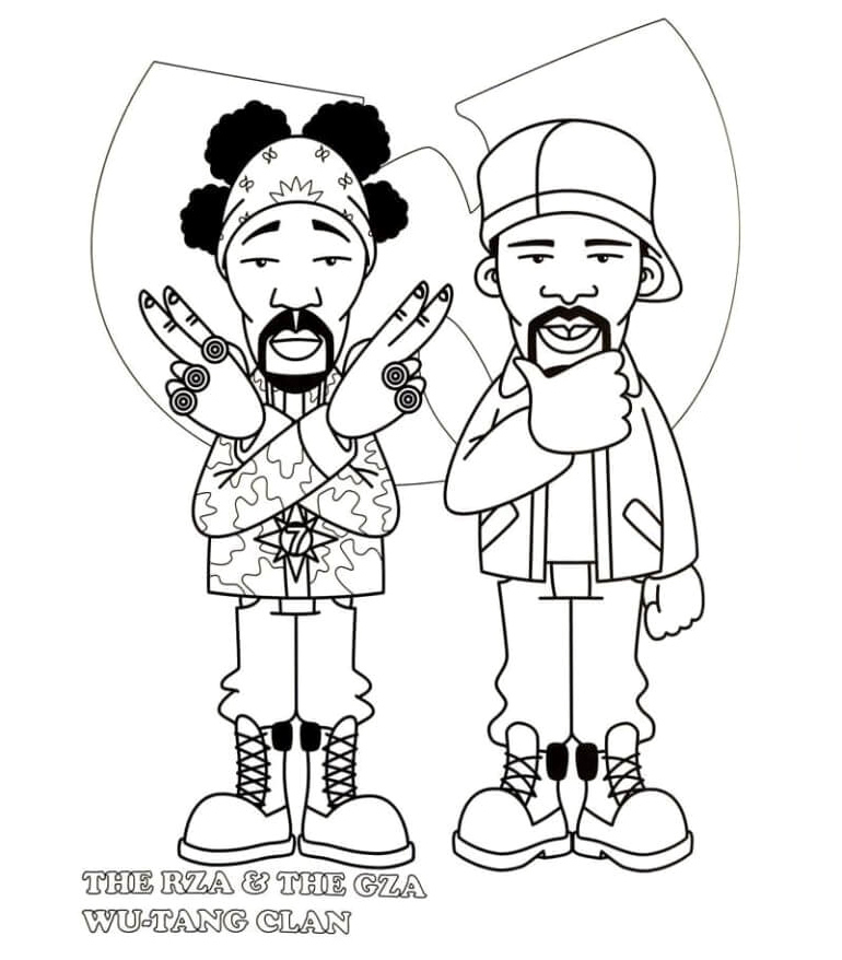 Members of the Wu Tang Clan Coloring Page