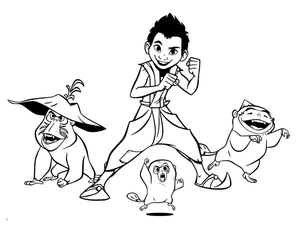 Boun and the Ongis Team Coloring Page