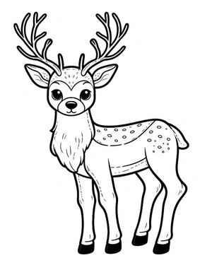 A Stylish Reindeer Coloring Page