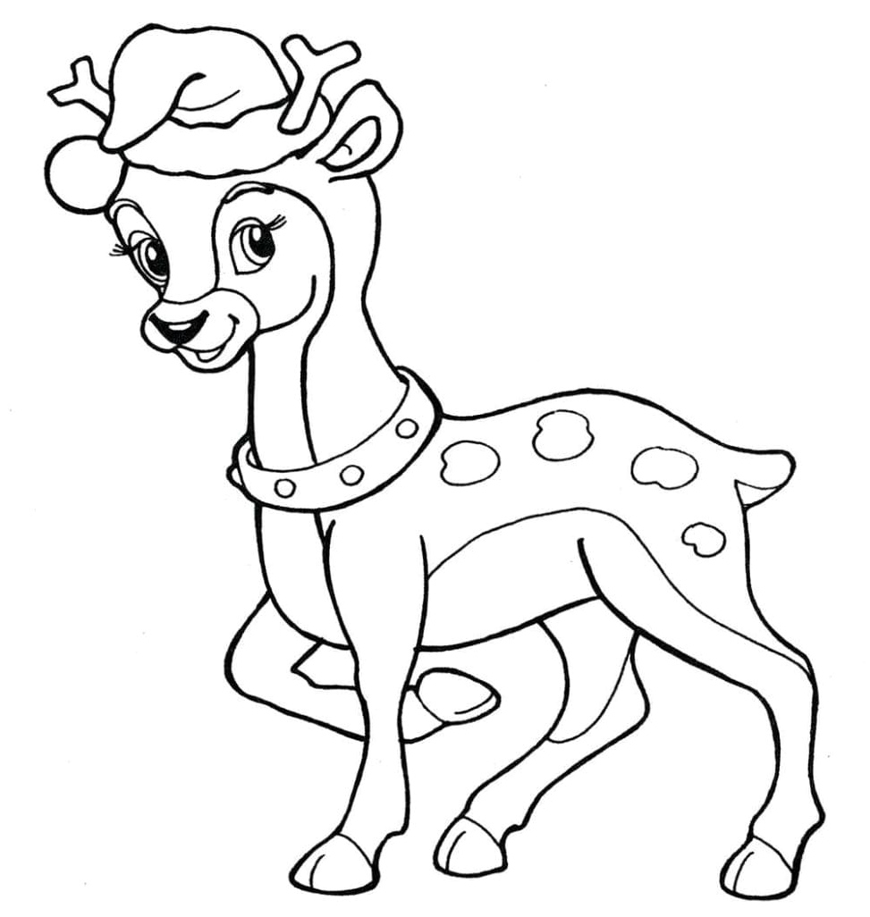 Cute Reindeer Coloring Page