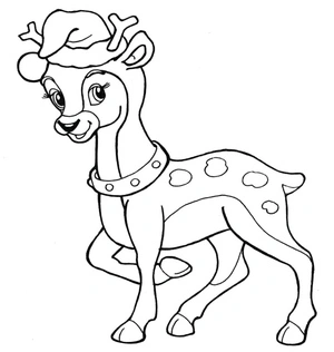 Cute Reindeer Coloring Page
