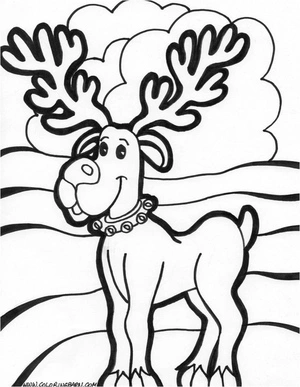 Free Christmas Reindeer Coloring Page