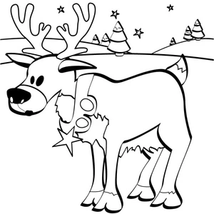 Inquisitive Reindeer Coloring Page