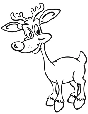 Jovial Reindeer Coloring Page