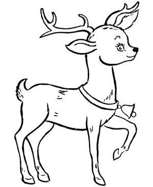 Printable Reindeer Drawing Coloring Page