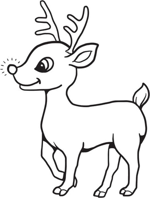 Reindeer Coloring Page - Printable and Cute