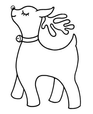 Simple Reindeer Coloring Page