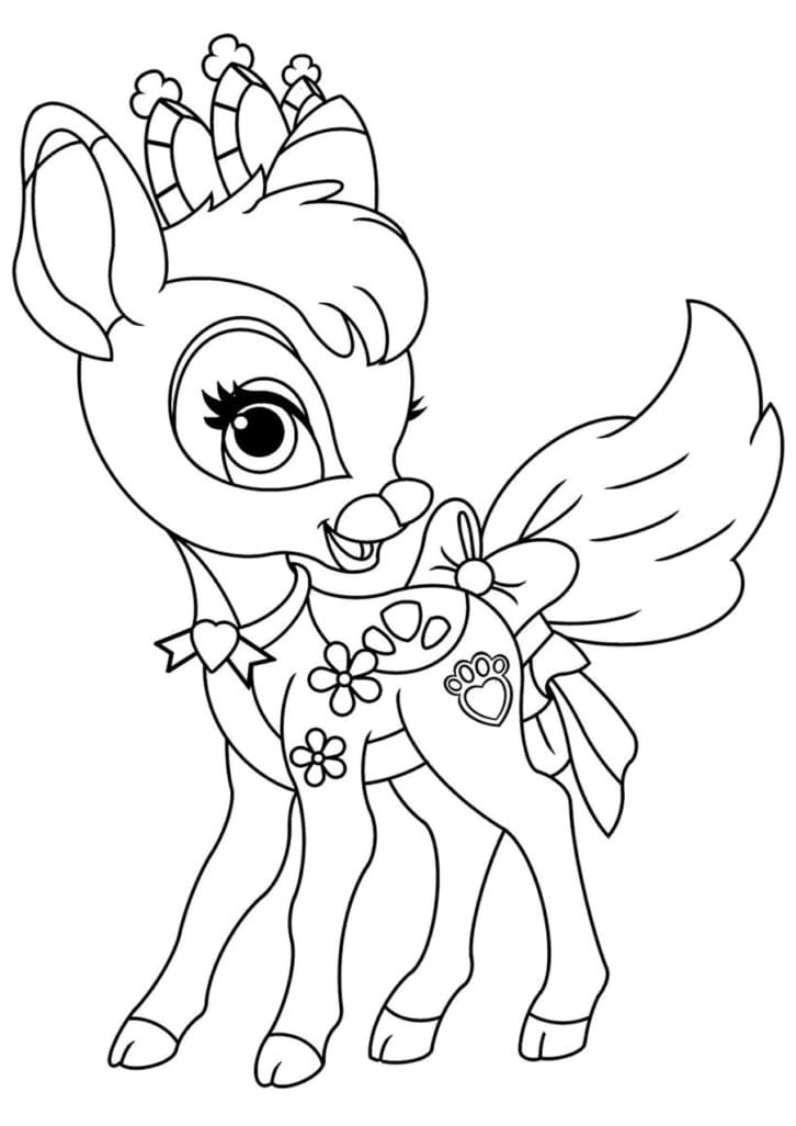 Sweet Reindeer Coloring Page