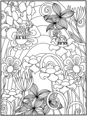 Insect Paradise Coloring Page Coloring Page