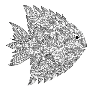 Patterns of Relaxing Fish Coloring Page