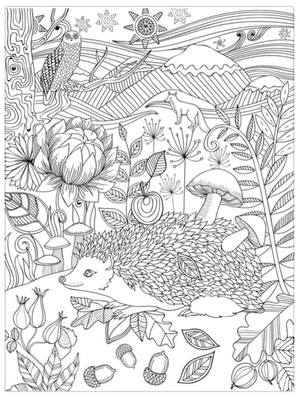 Relaxing Hedgehog with Mushrooms