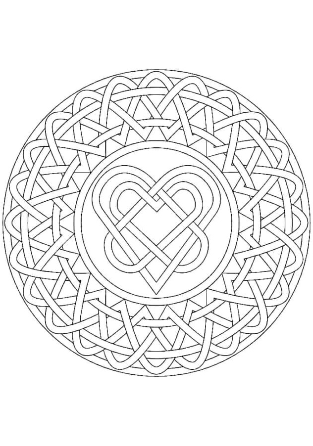 Relaxing Love Weave Coloring Page