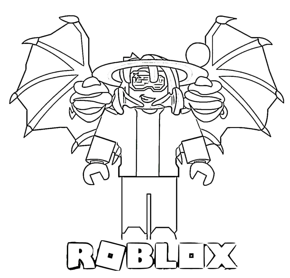 Avatar with Wings - Roblox Coloring Page