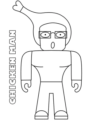 Chicken Man from Roblox Coloring Page