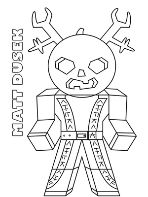 Roblox coloring page featuring Matt Dusek Coloring Page