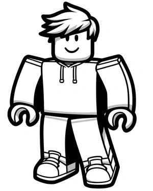 Simple Roblox Gamer Coloring Page