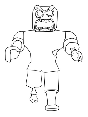 Zombie-themed Roblox Coloring Page