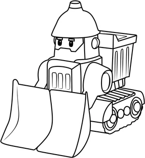 Bruner from the show Robocar Poli Coloring Page