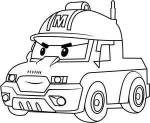 Mark from Robocar Poli Coloring Page