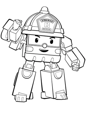 Poli the Robocar Roy Coloring Page