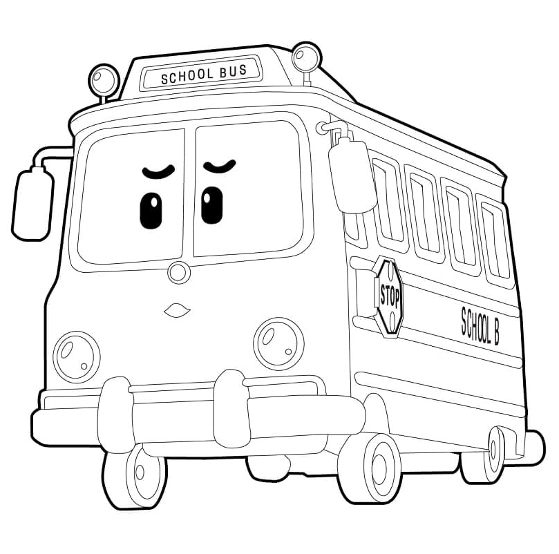 Robocar Poli's School B Coloring Page