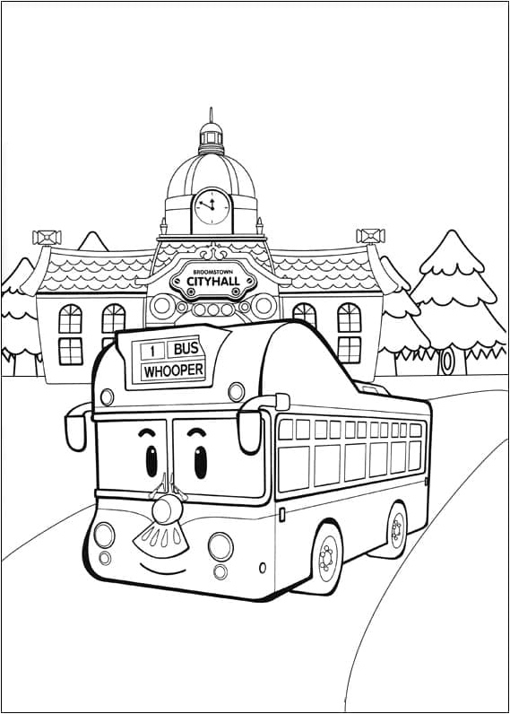 Whopper from Robocar Poli Coloring Page