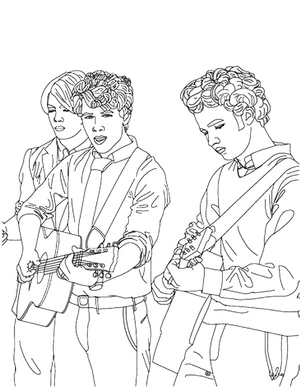Image of a Rock Band Coloring Page