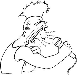 Rock Star in Action Coloring Page