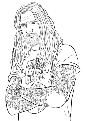 Rock Star Rob Zombie Coloring Page
