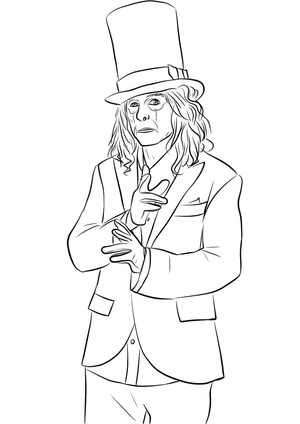 Rockstar Alice Cooper Coloring Page