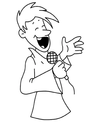 Youthful Rock Star Coloring Page
