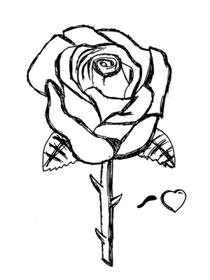 Coloring Page Featuring a Beautiful Rose Bloom