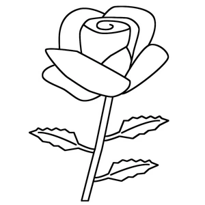 Gentle Rose Coloring Page