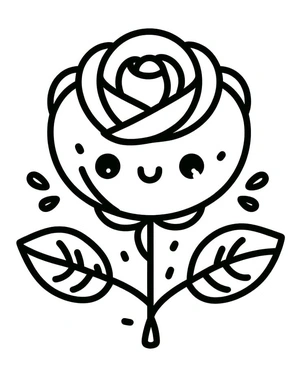 Happy Rose Coloring Page