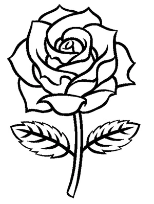 Simple Rose Blossom Coloring Page