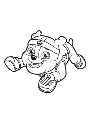 Cute Rubble from Paw Patrol Coloring Page