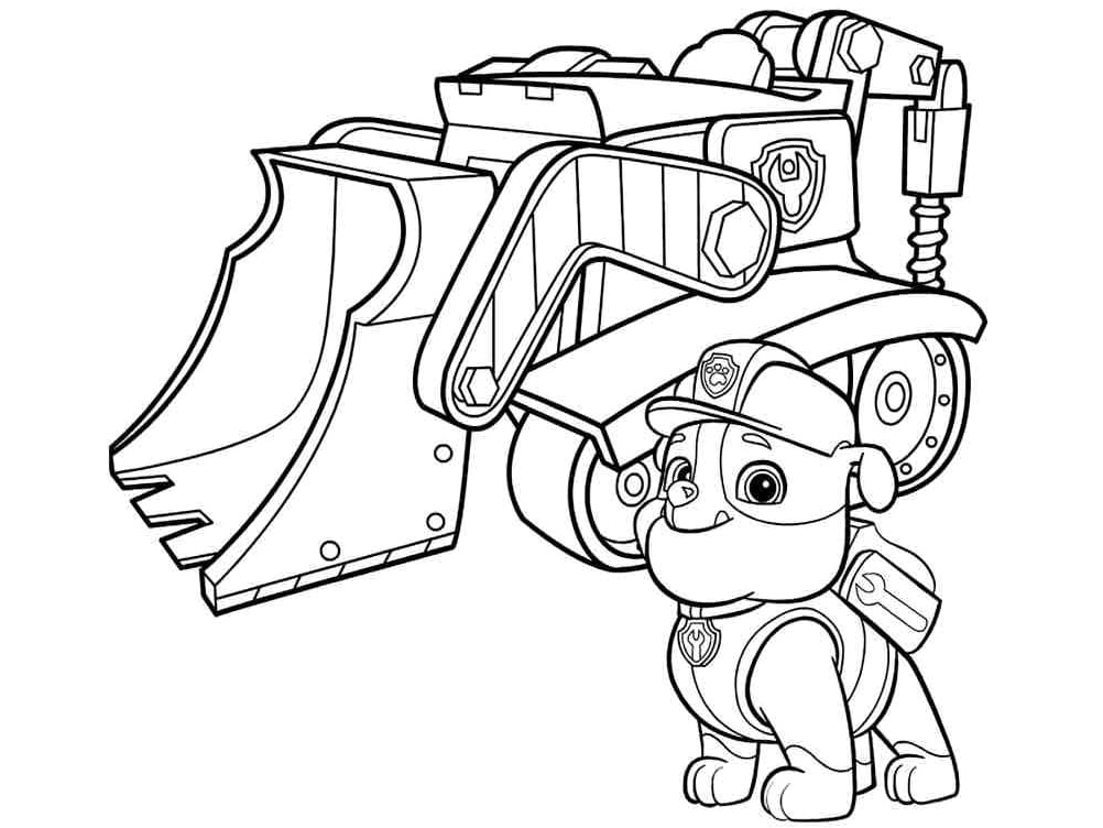 Free Rubble from Paw Patrol Coloring Page