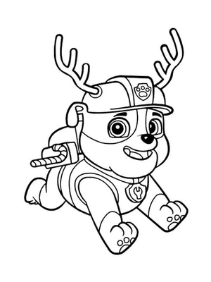Image of Rubble from Paw Patrol Coloring Page