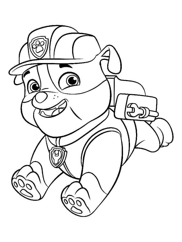 Joyful Rubble from Paw Patrol Coloring Page