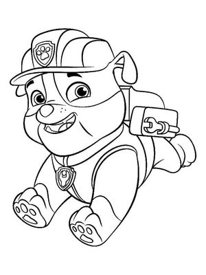 Joyful Rubble from Paw Patrol Coloring Page