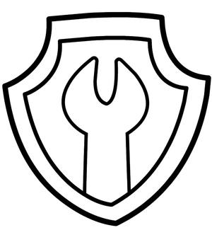 Rubble's Paw Patrol Badge Coloring Page