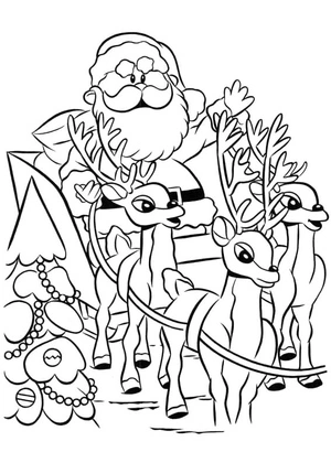 Characters of Rudolph Coloring Page