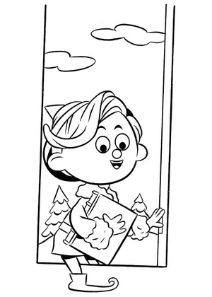 Elf Named Hermey from Rudolph's Coloring Page Coloring Page