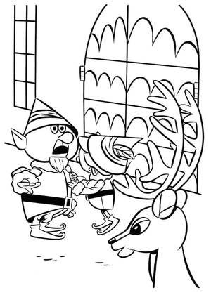 Printable Rudolph coloring page for children Coloring Page
