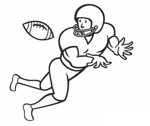 American Football Player in Action