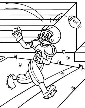 Humorous American Football Player Coloring Page